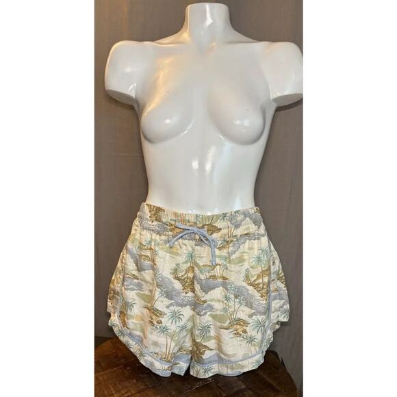 Rip Curl Palm Tropical Linen Blend Beach Pullon Shorts Women's Size Large - Picture 7 of 16